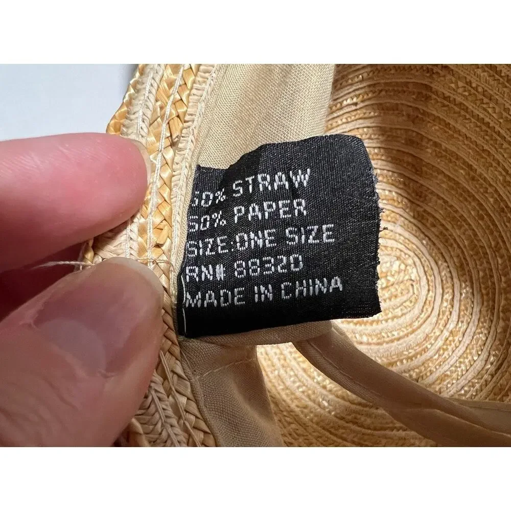 C.C Exclusives Women's Wide Brim Straw Sun Hat Beige Natural One Size Boho